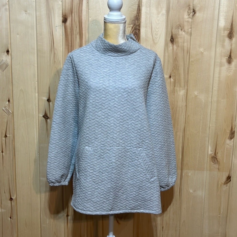 Soft Surroundings Gray Quilted‎ Varenna Tunic Top Size XL